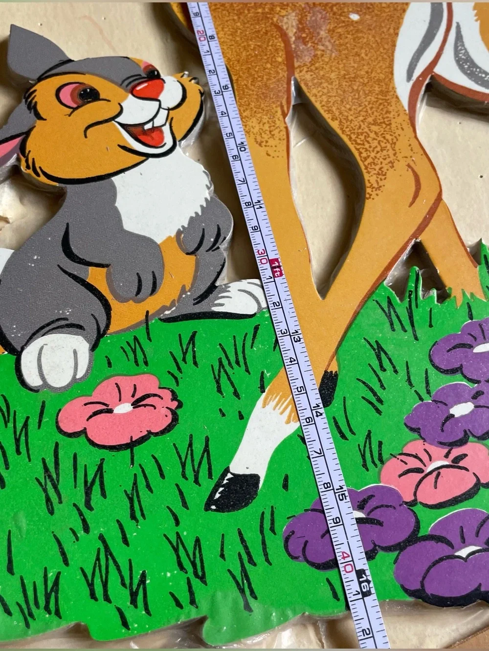 Vintage 1950-1960’s Walt Disney Bambi Thumper & Flower Owl 4 PCs Wall Decor